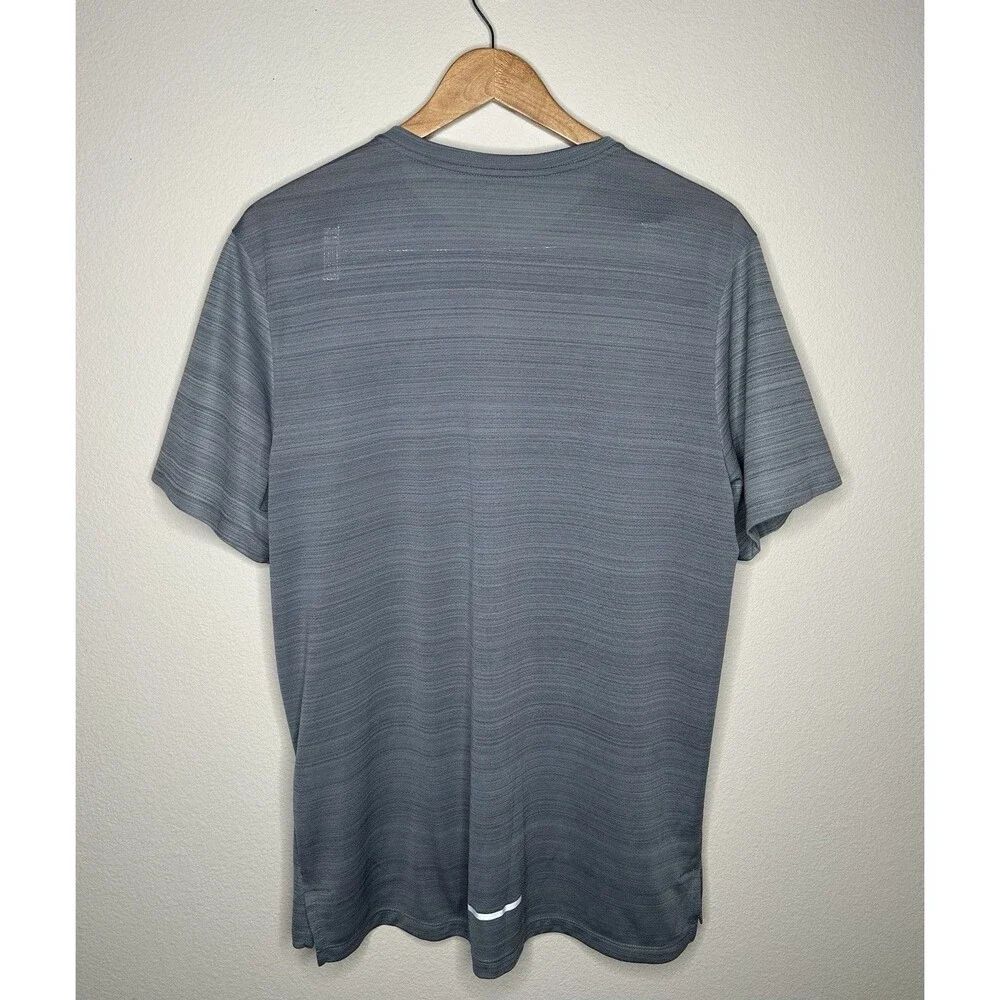 Nike Mens Size Large Dri Fit Milley Gray Reflective Training Running Gym T-Shirt
